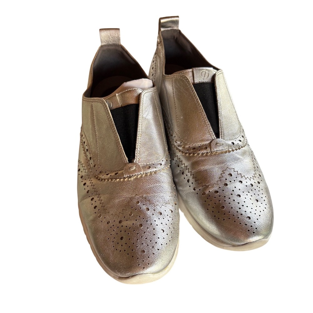 Cole Haan Zerogrand Metallic Silver Leather Wingtip Oxford Sneakers W01825 9